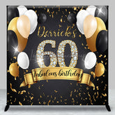 Lofaris Black Balloon Custom Name 60 Fabulous Birthday Backdrop